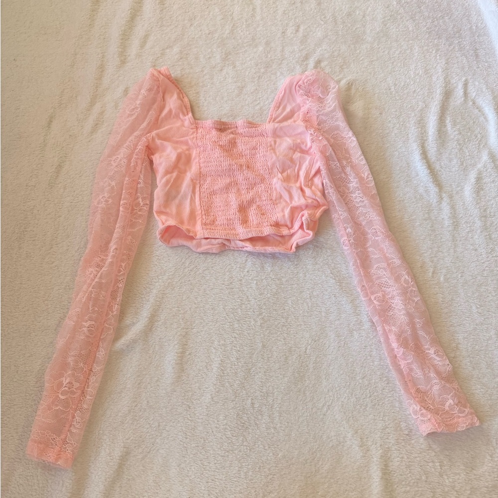 Wild Fable Pink Lace Blouse - Picture 3 of 3